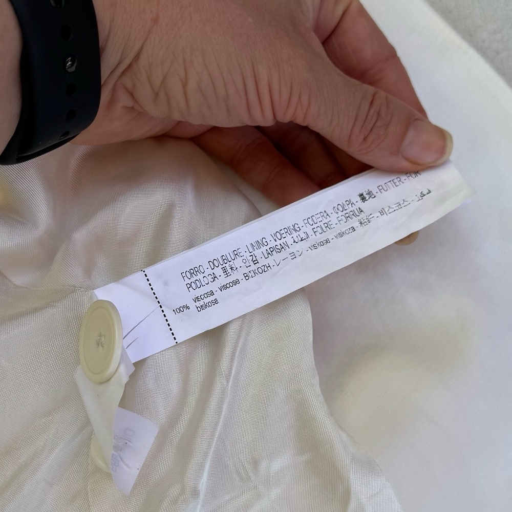 Zara NWOT Ivory Linen and Viscose Women’s Tailored Blazer Oversized size XS - Picture 11 of 16